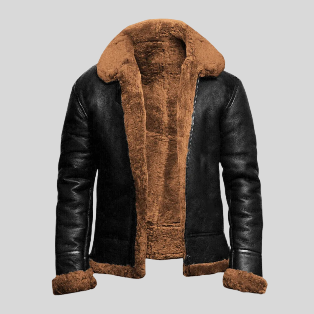 Dave™ | Luxe Leren Winterjas