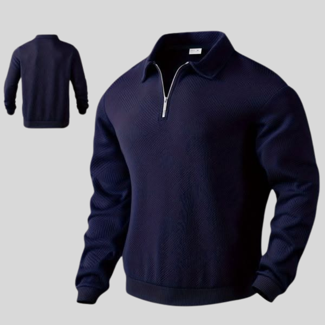 David™ | Luxe Vintage Trui Met Rits