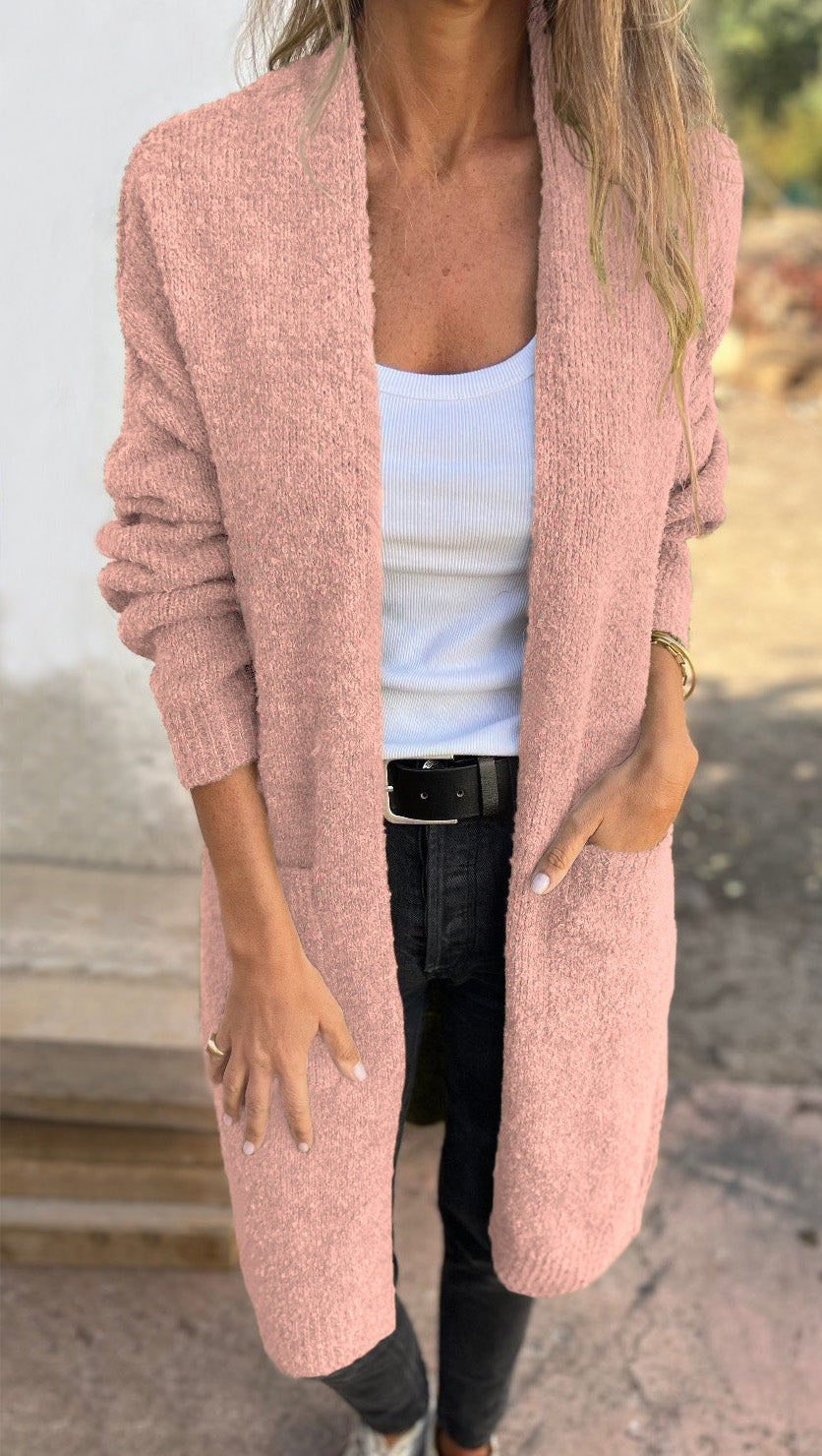 Gebreide, oversized en casual damestrui met zakken