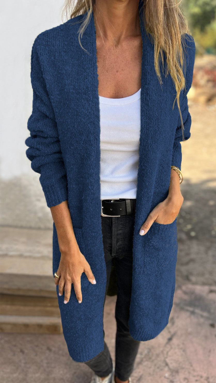 Gebreide, oversized en casual damestrui met zakken