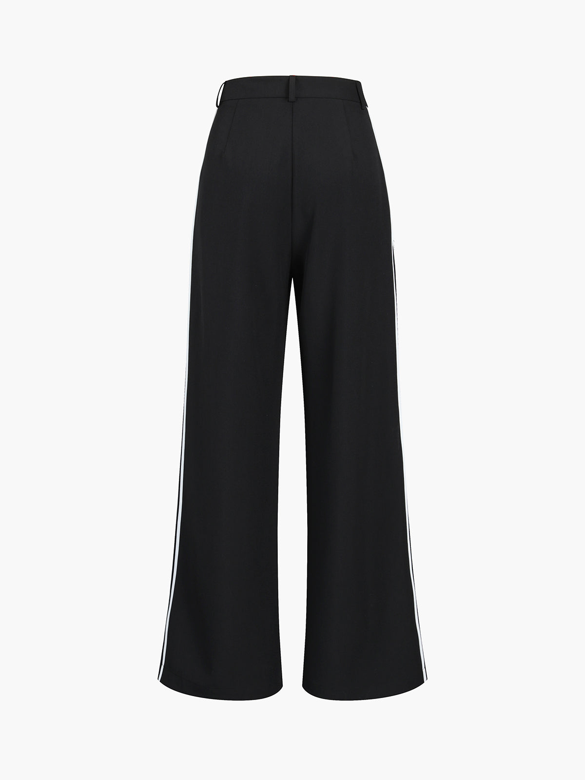 Noir | Geplooide Pantalon met Strepen