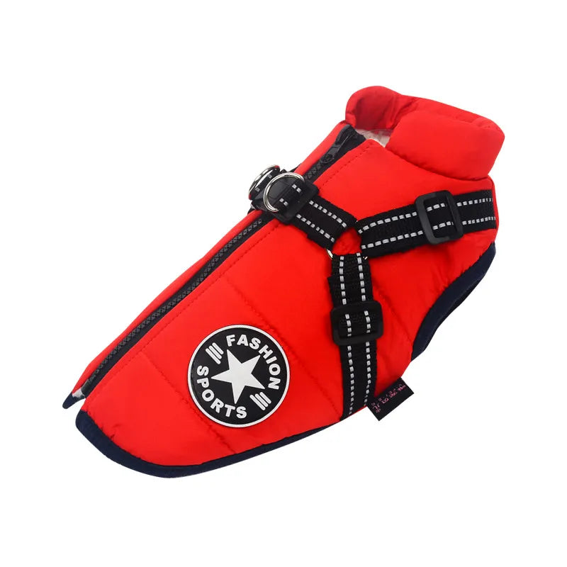 PetWear™ - Waterdichte Winterjas voor Honden met Ingebouwd Harnas