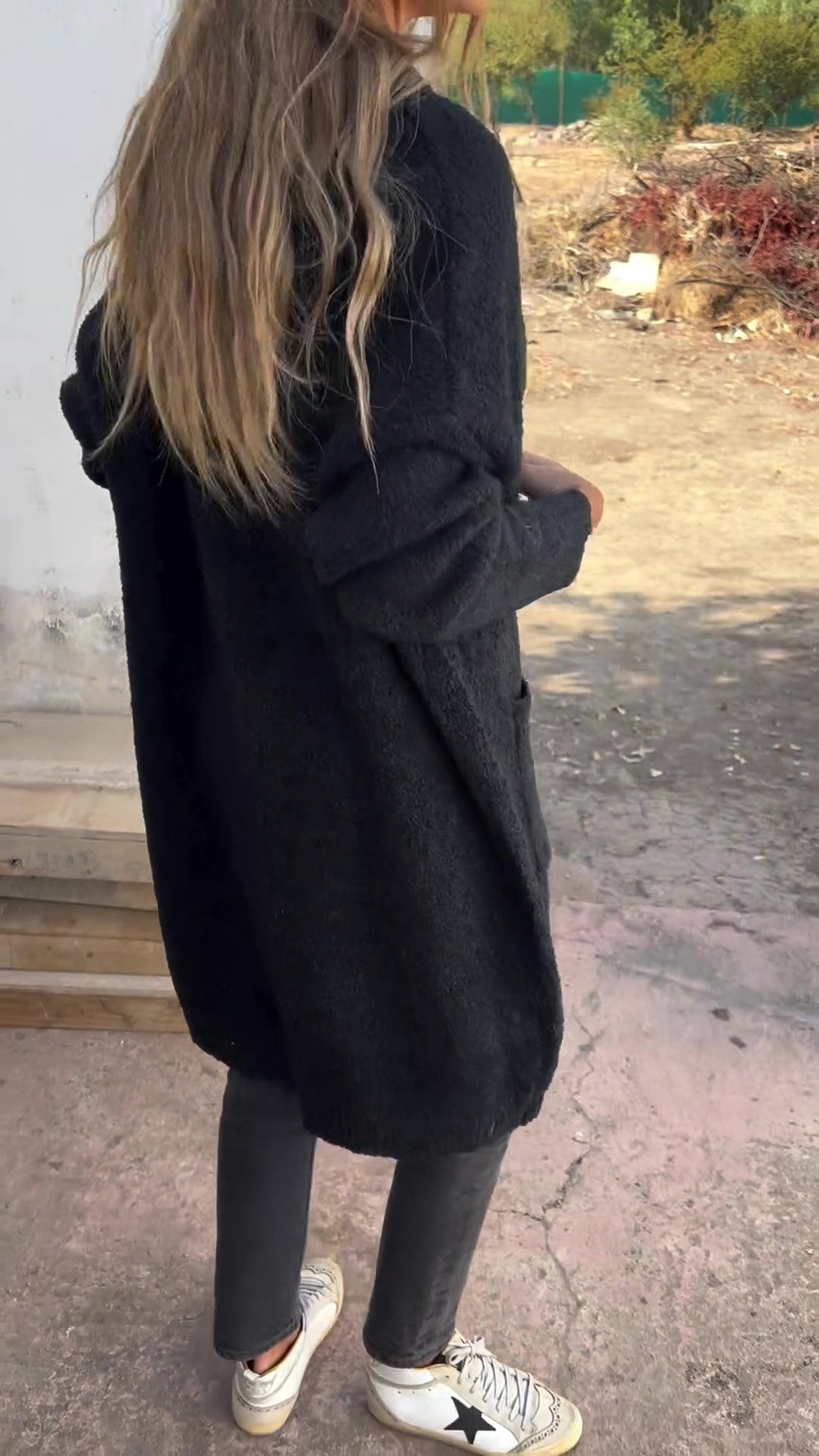 Gebreide, oversized en casual damestrui met zakken