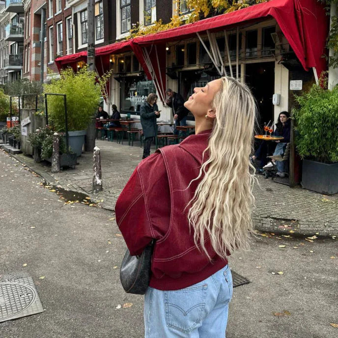 Jackie | Leren bomberjack