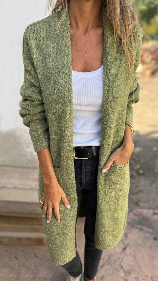 Gebreide, oversized en casual damestrui met zakken