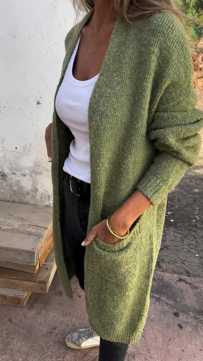 Gebreide, oversized en casual damestrui met zakken