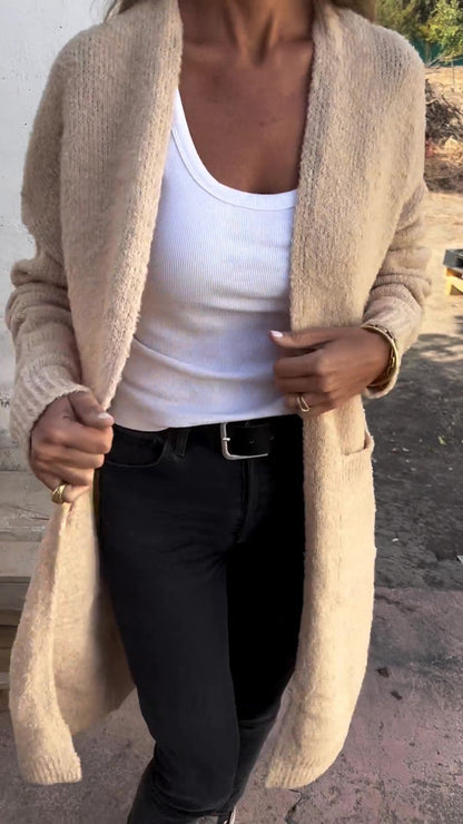 Gebreide, oversized en casual damestrui met zakken