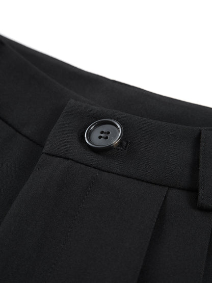 Noir | Geplooide Pantalon met Strepen